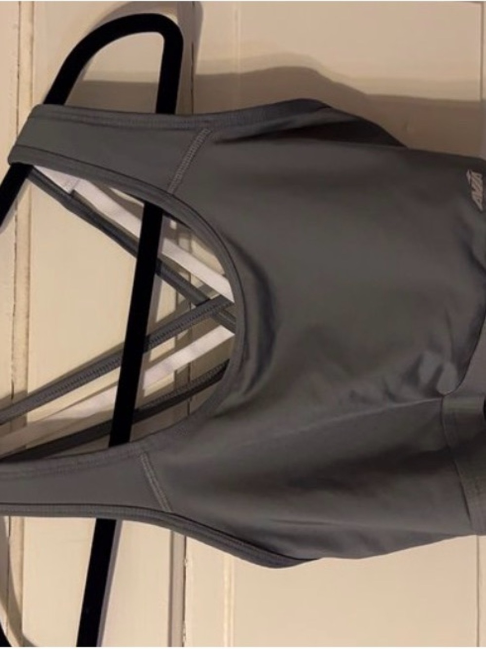 Gray Strappy Sports Bra